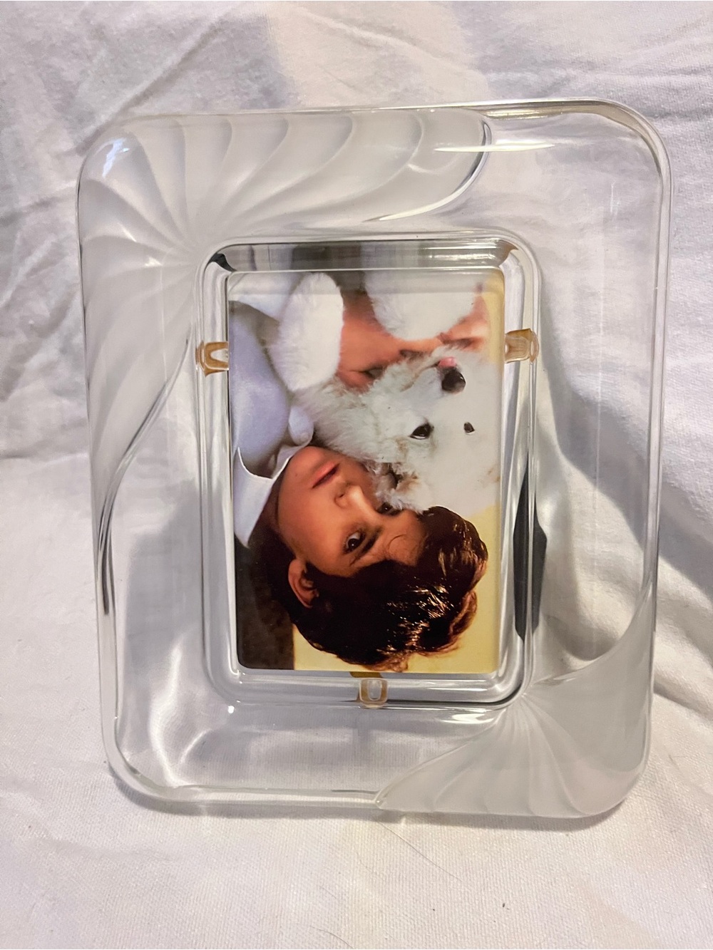 Glass Swirl Photo Frame - Clear
